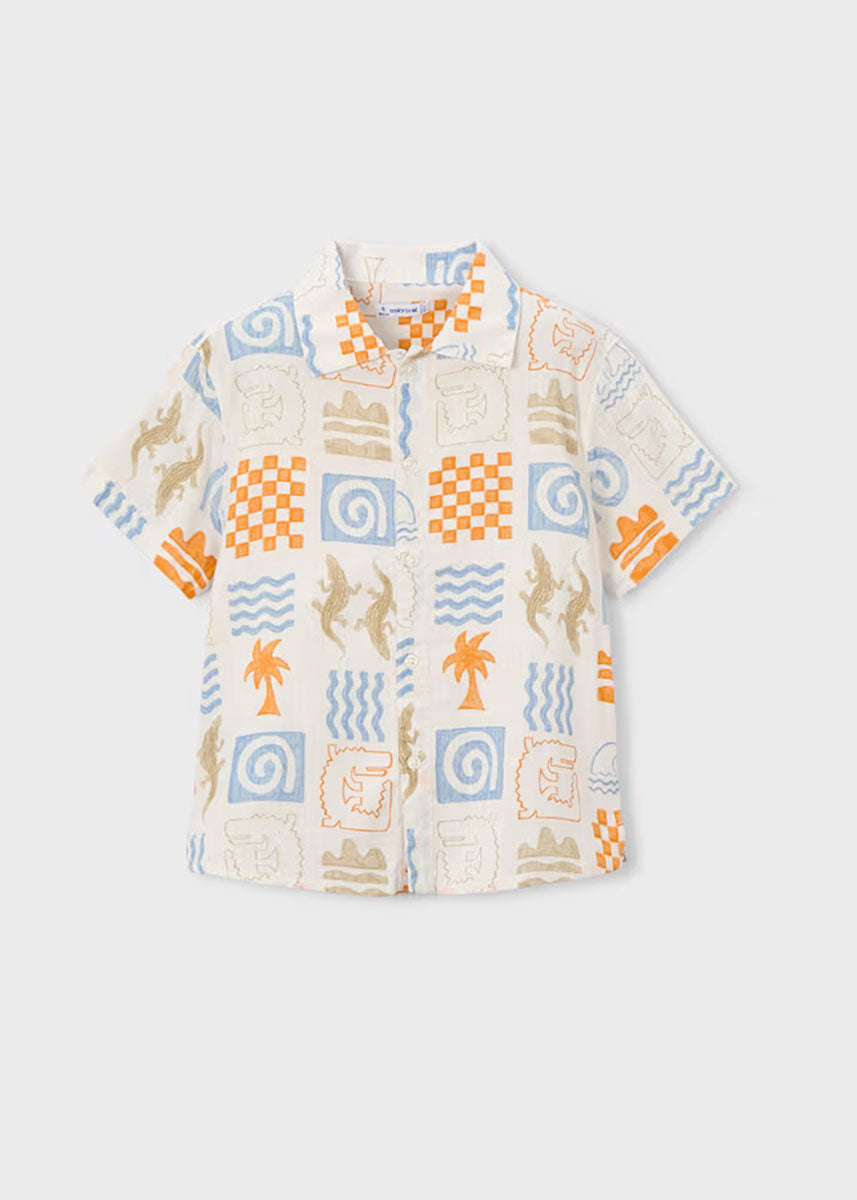 John Joe Button Down - Cream Peach