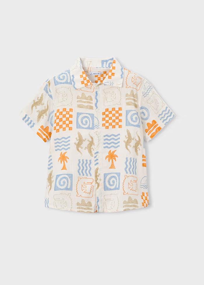 John Joe Button Down - Cream Peach