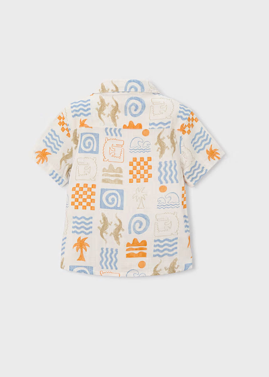 John Joe Button Down - Cream Peach