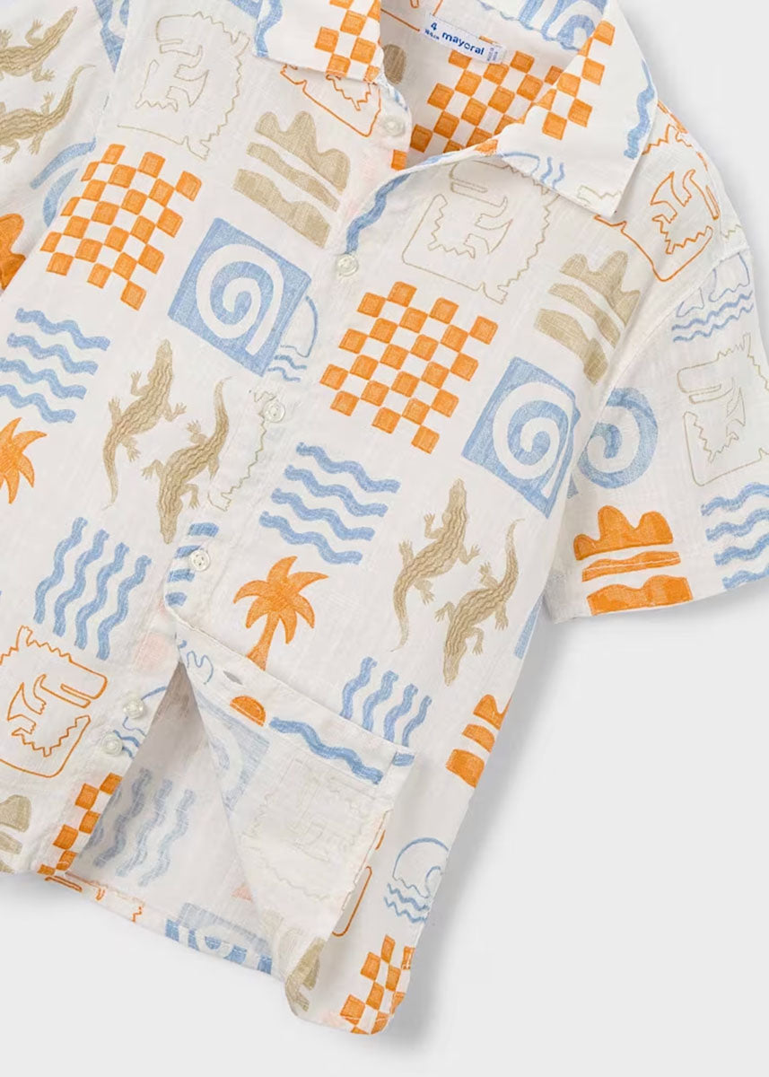 John Joe Button Down - Cream Peach