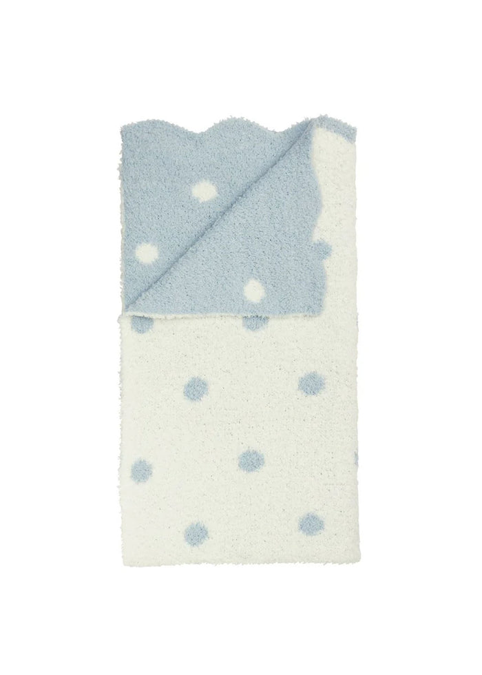 Chenille Blanket - Blue Dot