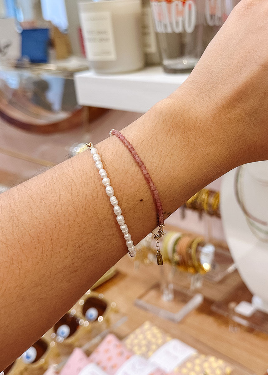 Catalina Beaded Bracelet - Pink Tourmaline