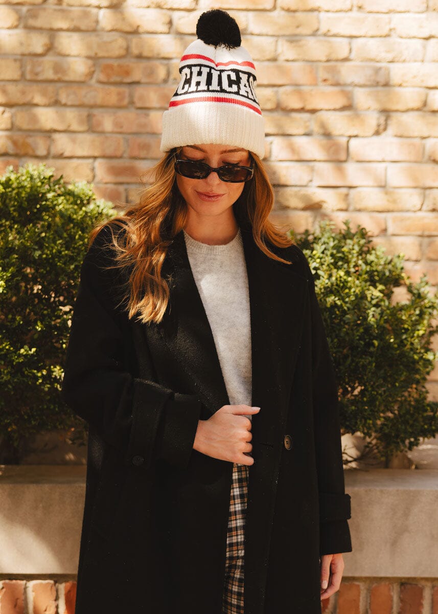 MAD HTR Chicago Varsity Beanie - Adult - Black & Red
