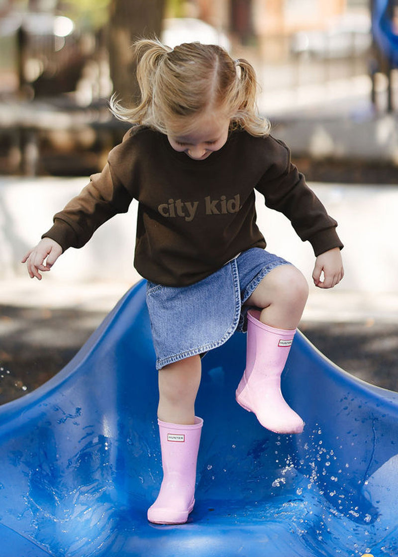 City Kid Monochrome Puff Sweatshirt - Espresso