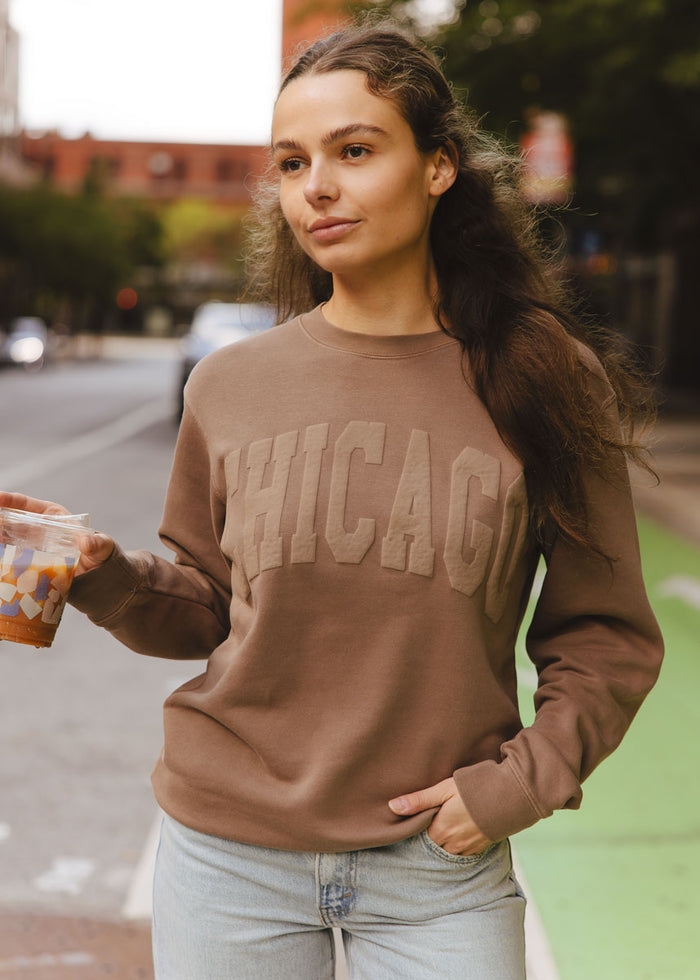 Chicago Collegiate Puff Sweatshirt - Clay