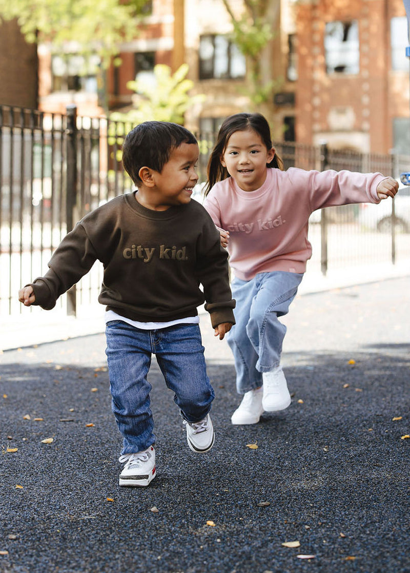 City Kid Monochrome Puff Sweatshirt - Espresso