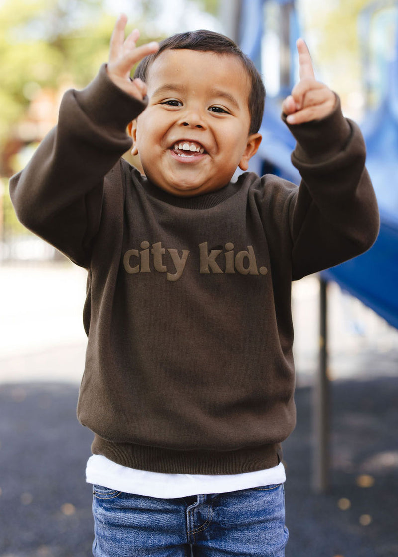City Kid Monochrome Puff Sweatshirt - Espresso