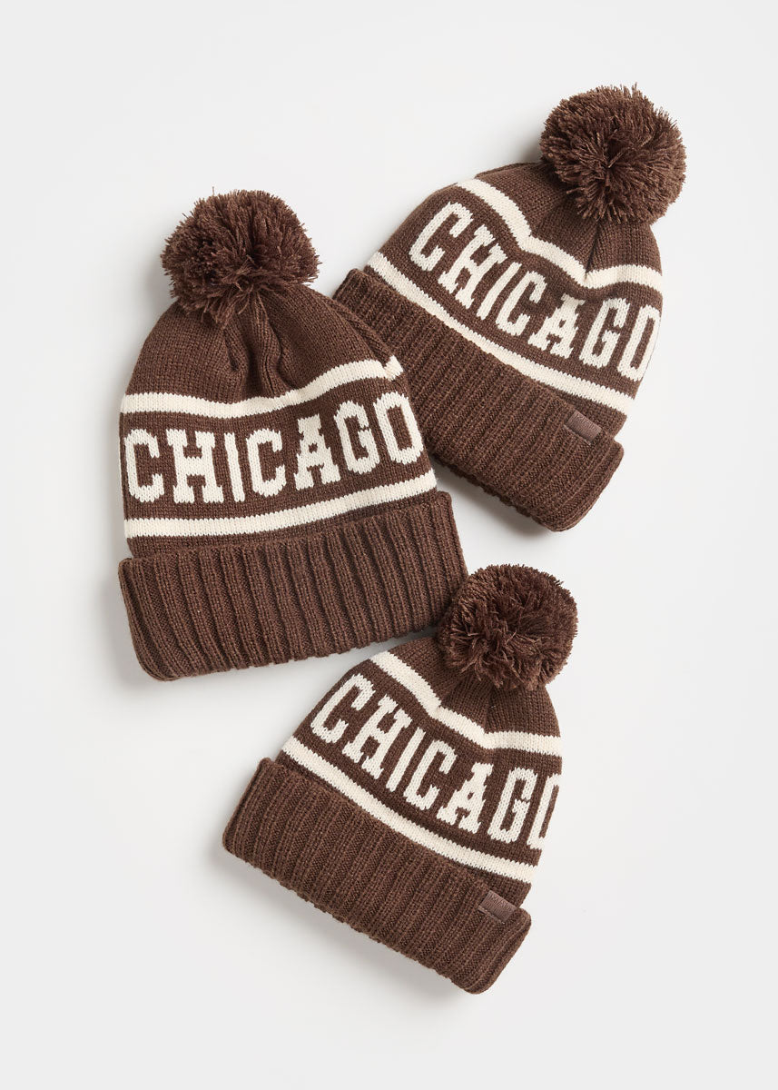 MAD HTR Chicago Pom Beanie - Toddler - Chocolate