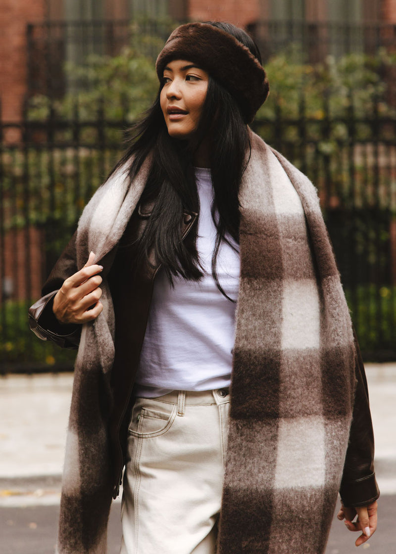 Mad Hatter Faux-Fur Headband - Chocolate