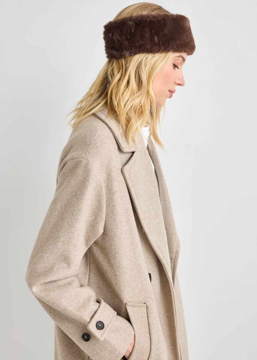 Mad Hatter Faux-Fur Headband - Chocolate