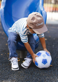 Toddler Chicago. Dad Hat - Espresso & Blue