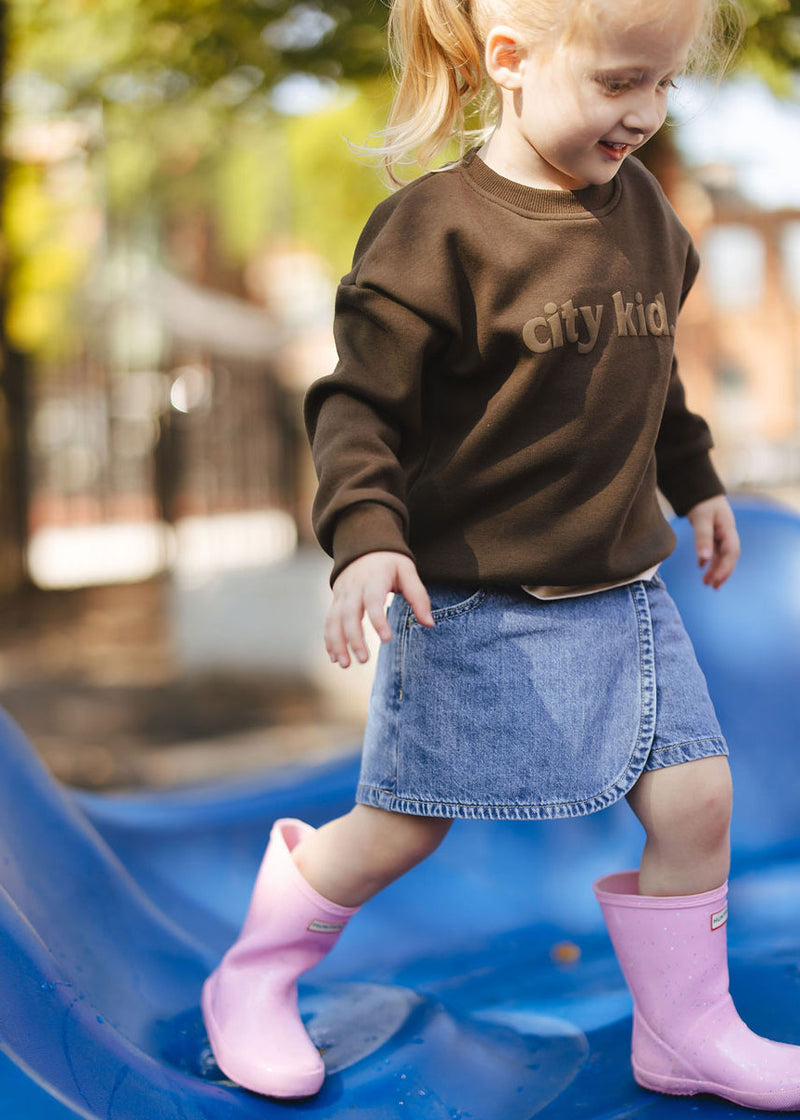 City Kid Monochrome Puff Sweatshirt - Espresso