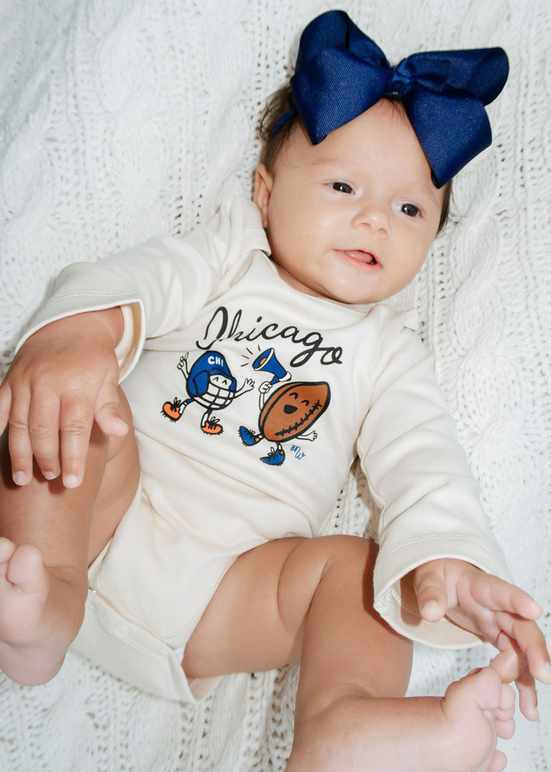 Chicago Game Day Buddies Long Sleeve Onesie - Natural