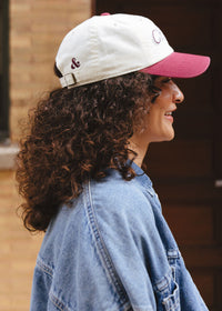 Chicago Script Baseball Cap - Ivory & Burgundy