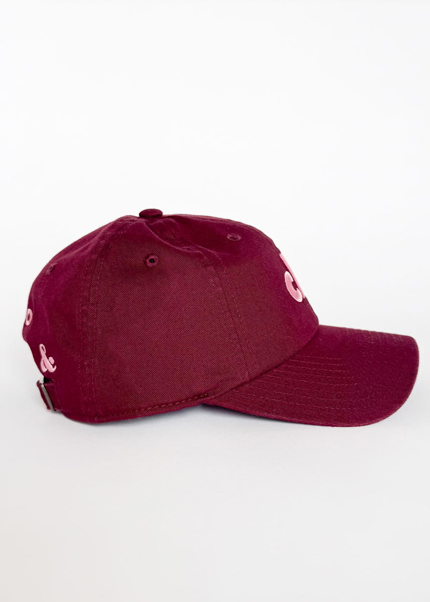 Chi Dad Hat - Burgundy & Pink