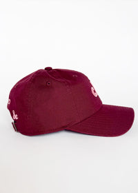 Chi Dad Hat - Burgundy & Pink