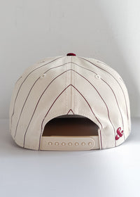 Chicago Puff Pinstripe Baseball Cap - Burgundy