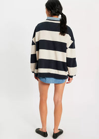 Classic Wide Striped Crew - Black Combo