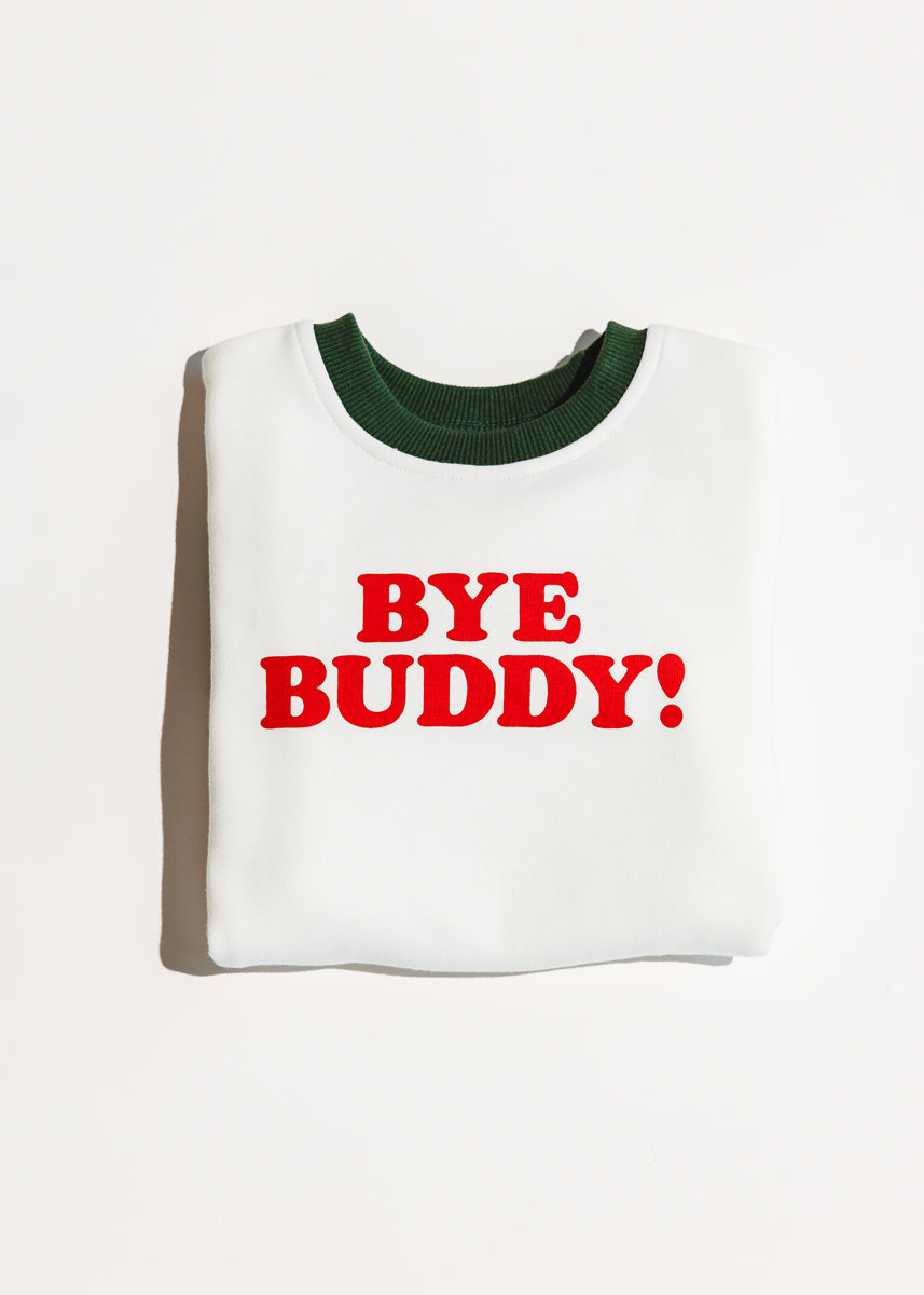 Bye Buddy! Two-Tone Crewneck Sweatshirt - Green & White