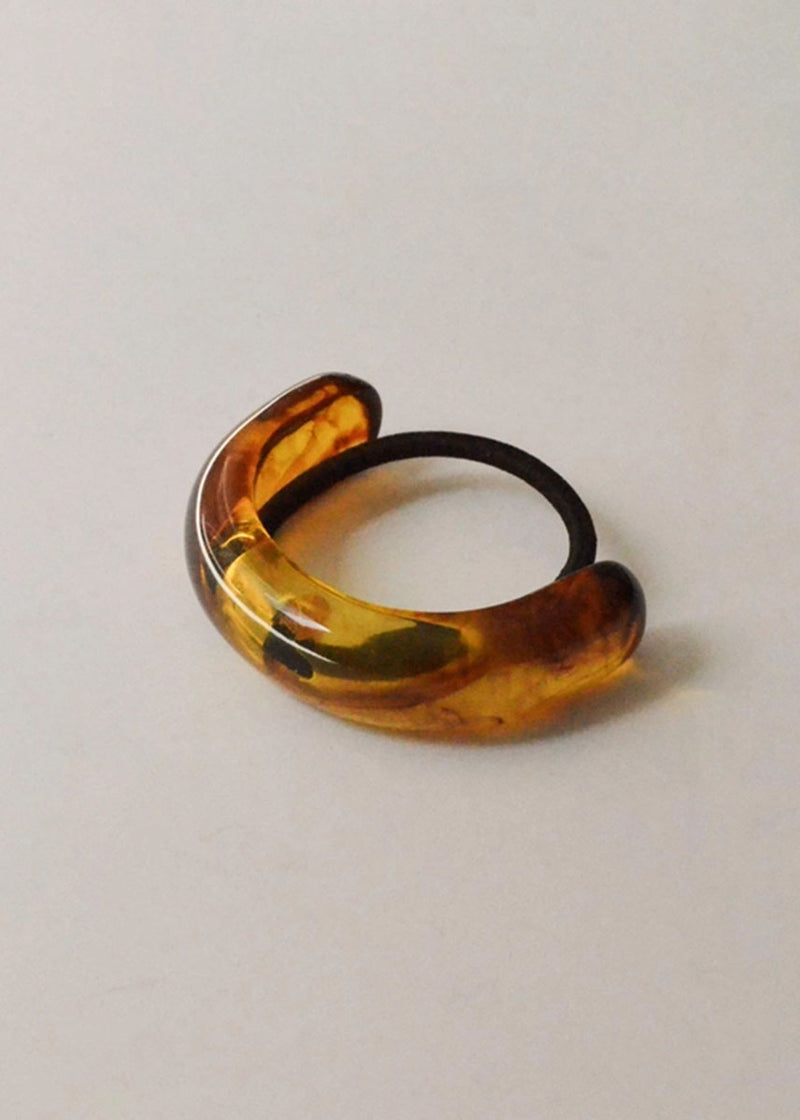 Wide Arch Resin Cuff Hair Tie - Brown