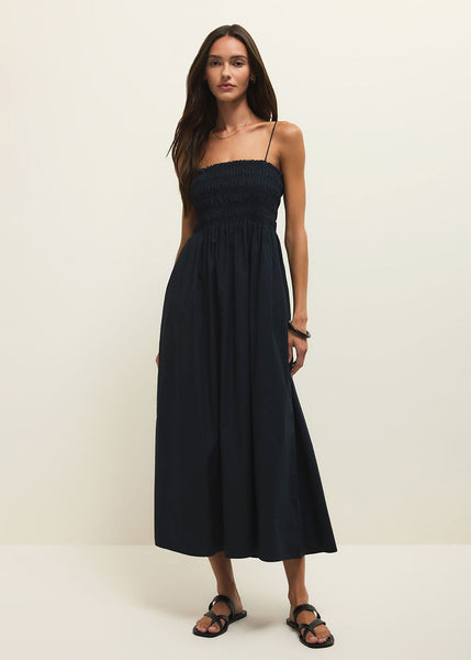 Cornelia Poplin Midi Dress - Black – Alice & Wonder