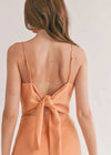 Jess Cowl Neck Mini Dress - Apricot