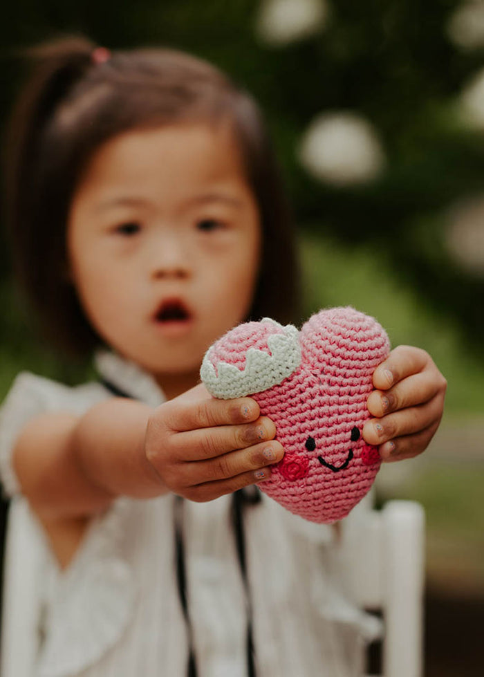 Plush Heart Rattle - Pink