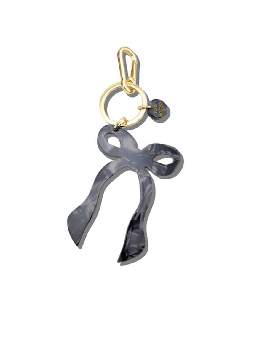 Bow Bag Charm Keychain - Black