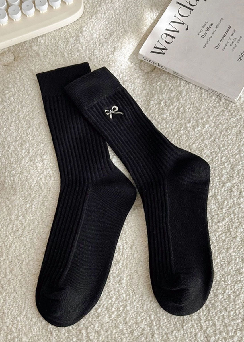 Embroidered Bow Socks