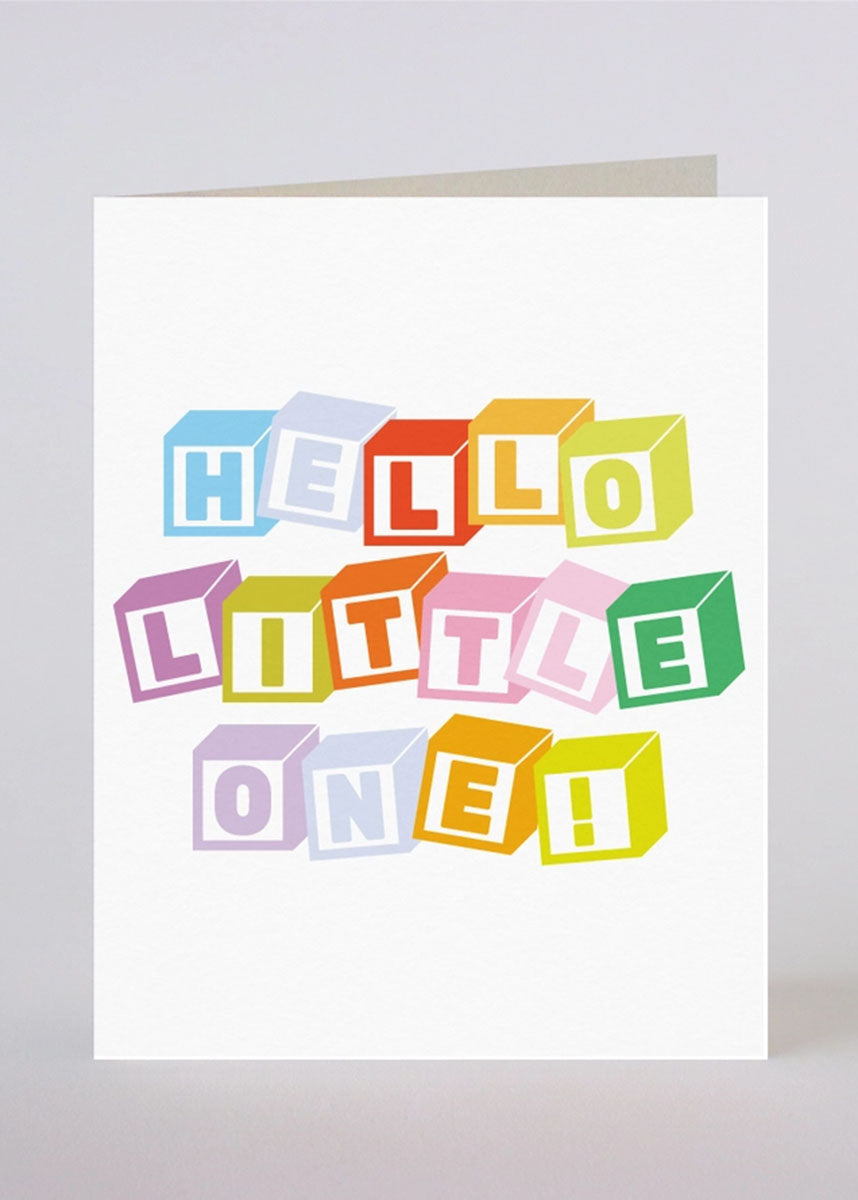 Hello Little One Blocks Birthday Card