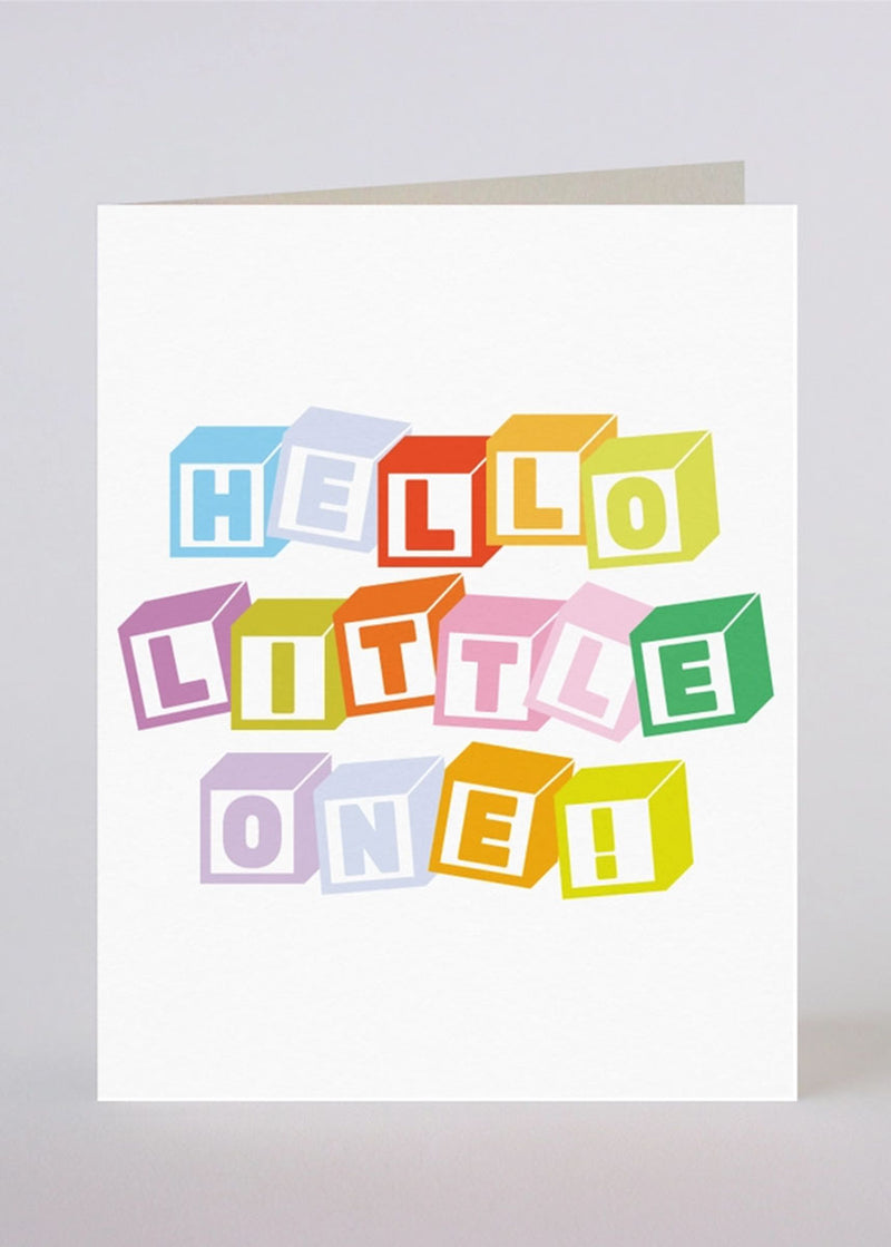 Hello Little One Blocks Birthday Card