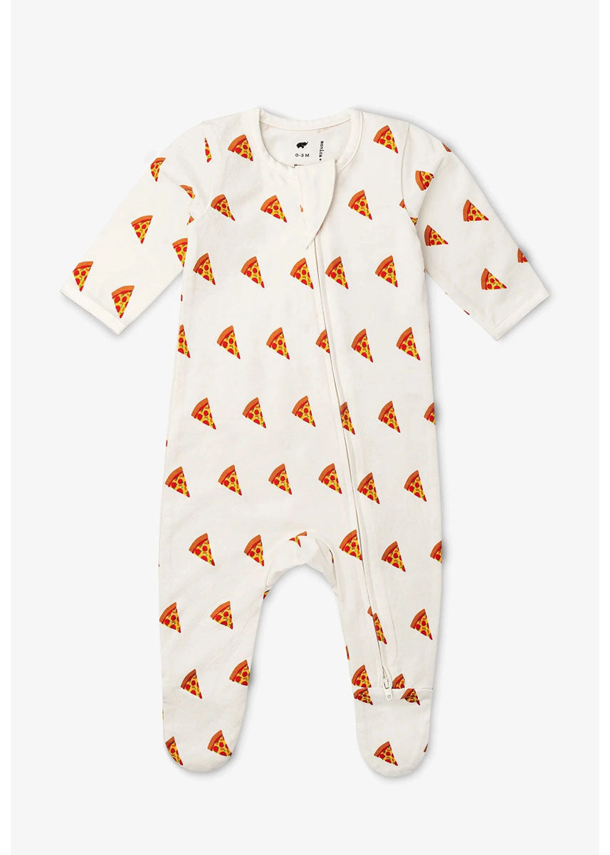 One Piece Zipper Jammies - Tiny Pizza