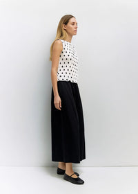 The Natalie Top - White & Black Dot