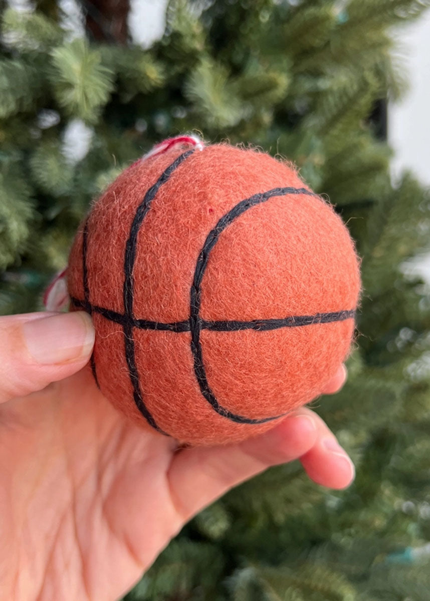 Basketball Tufted Wool Ornament