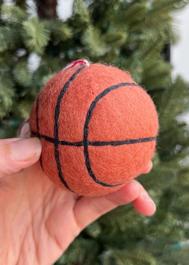 Basketball Tufted Wool Ornament