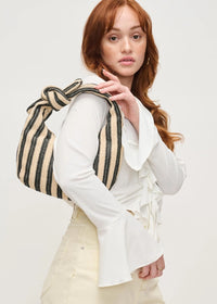 Penny Clutch - Black & Natural