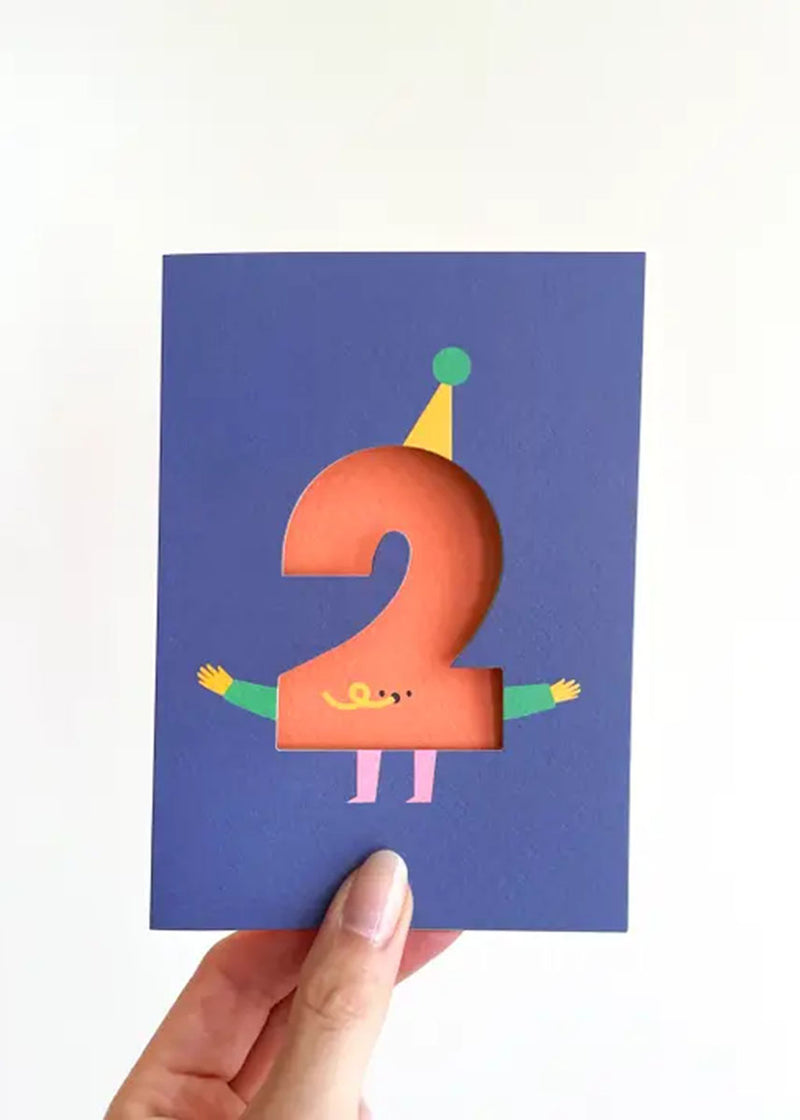 Age 2 Die-Cut Birthday Card