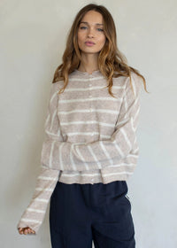 Piper Cabana Striped Cardigan - Beige