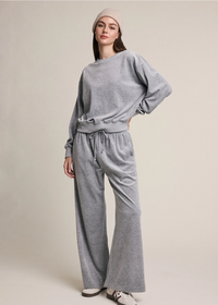 Soft Touch Velvet Sweatshirt - Grey