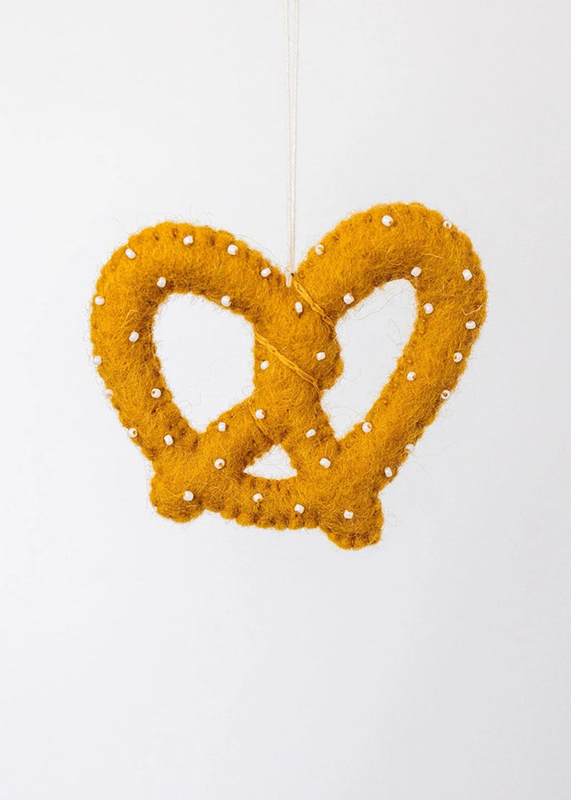 Pretzel Felt Ornament