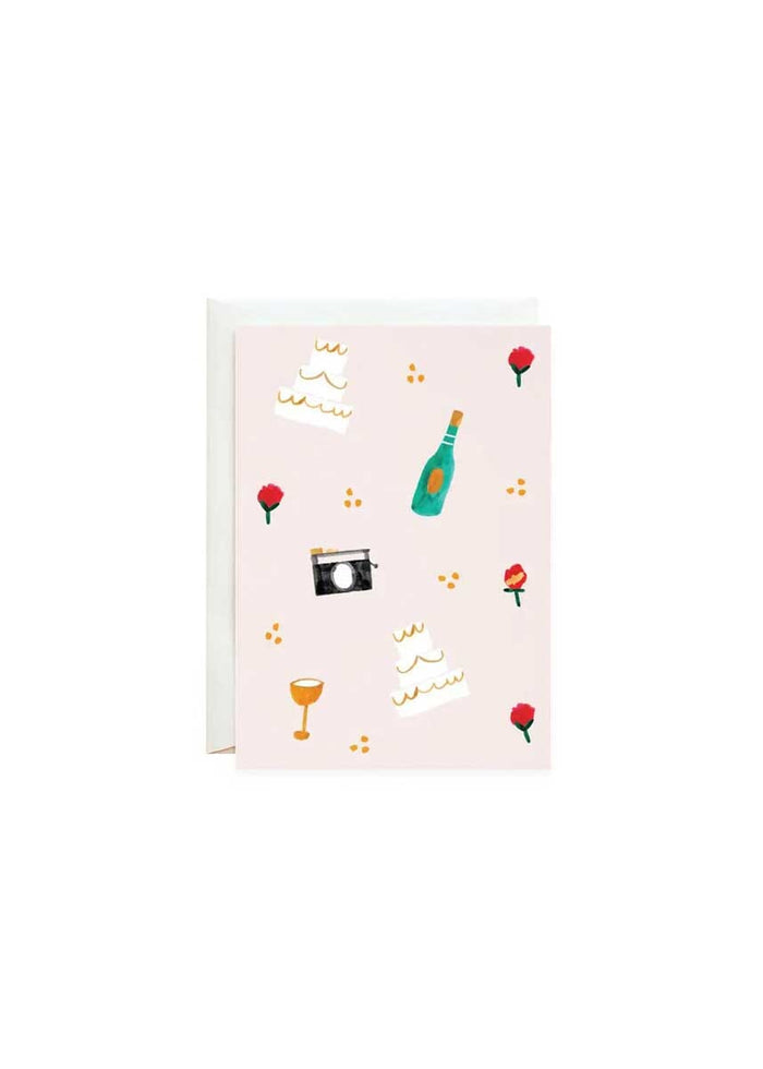 Vanilla Cake & Bubbly Petite Wedding Card