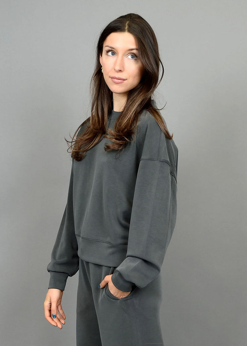 Lucie Modal Pullover - Dark Ivy