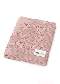 Cotton Receiving & Swaddle Blanket - Rose Pink Heart