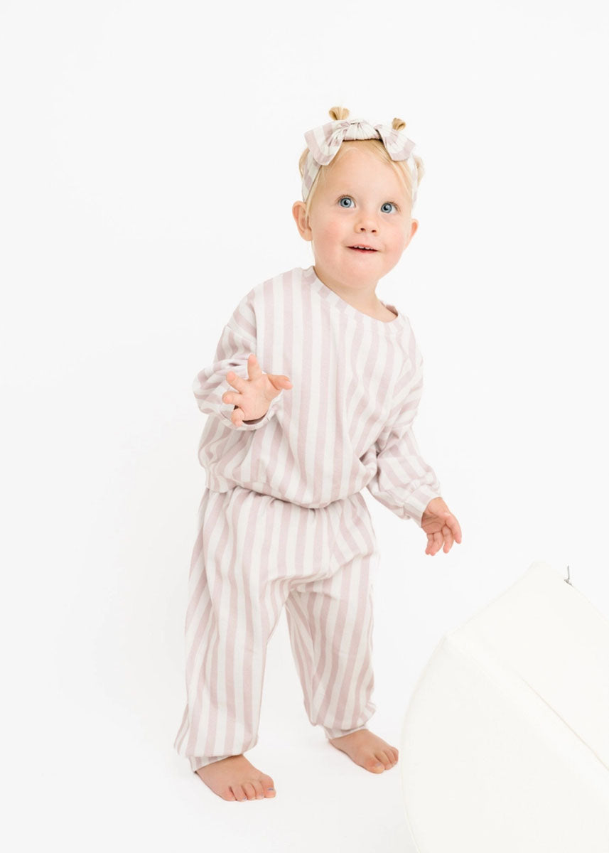 Stripe Sweatsuit Set - Blush