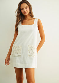 Winsley Eyelet Linen Mini Dress - Off-White