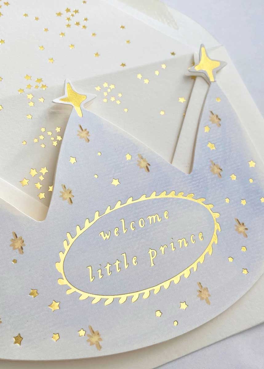 Welcome Little Prince Crown Baby Card