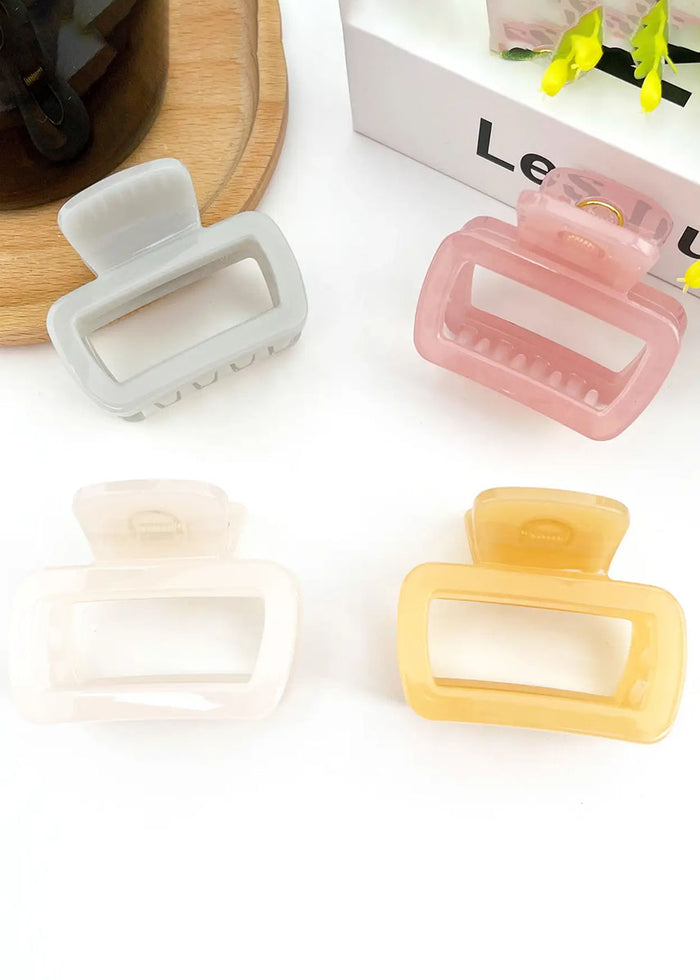 Mini Square Jelly Claw Clip - Grey