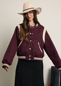 Raphi Varsity Bomber Jacket - Wine