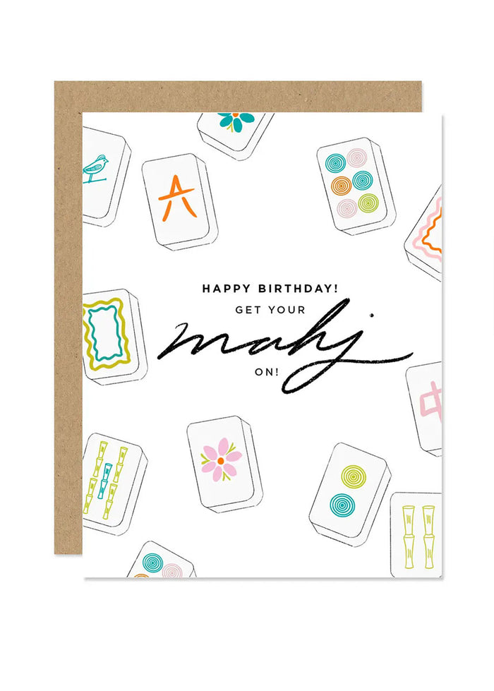 Get Your Mahj On Birthday Card