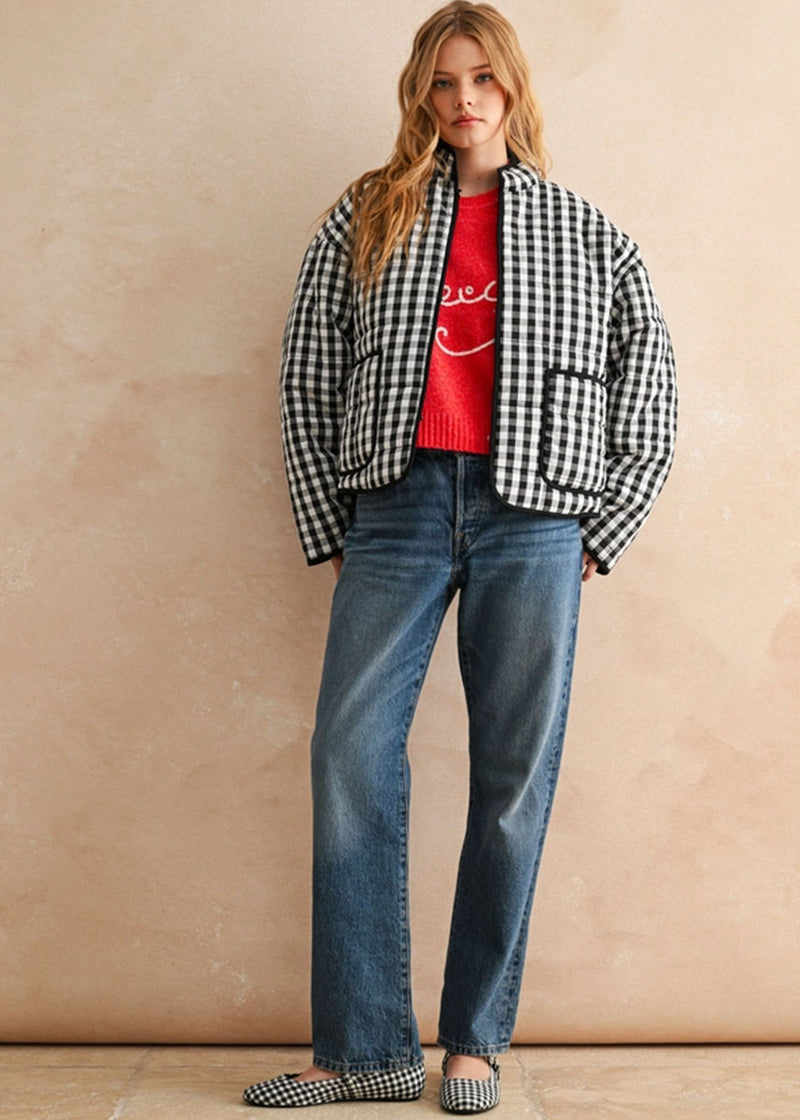 Charlie Gingham Jacket - Black & White